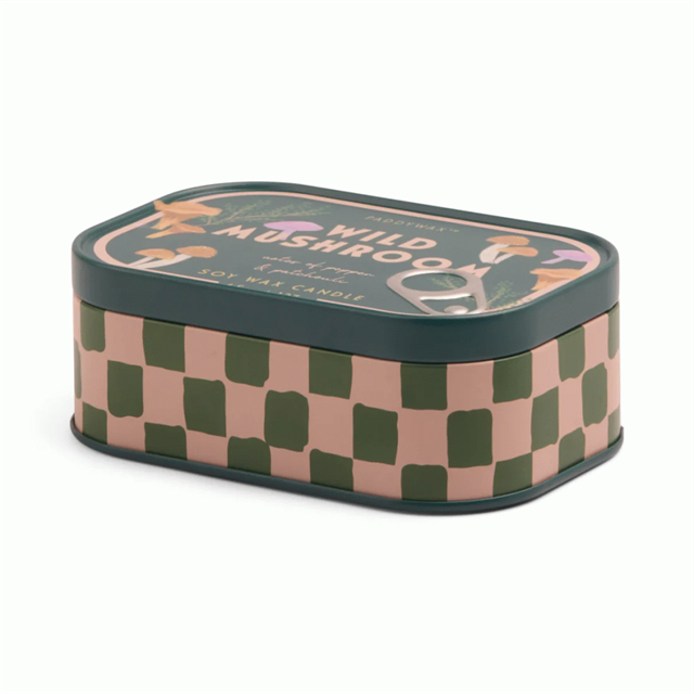 Paddywax Bistro Mushrooms Printed Tin Candle - Mantar 127 Gr Mum