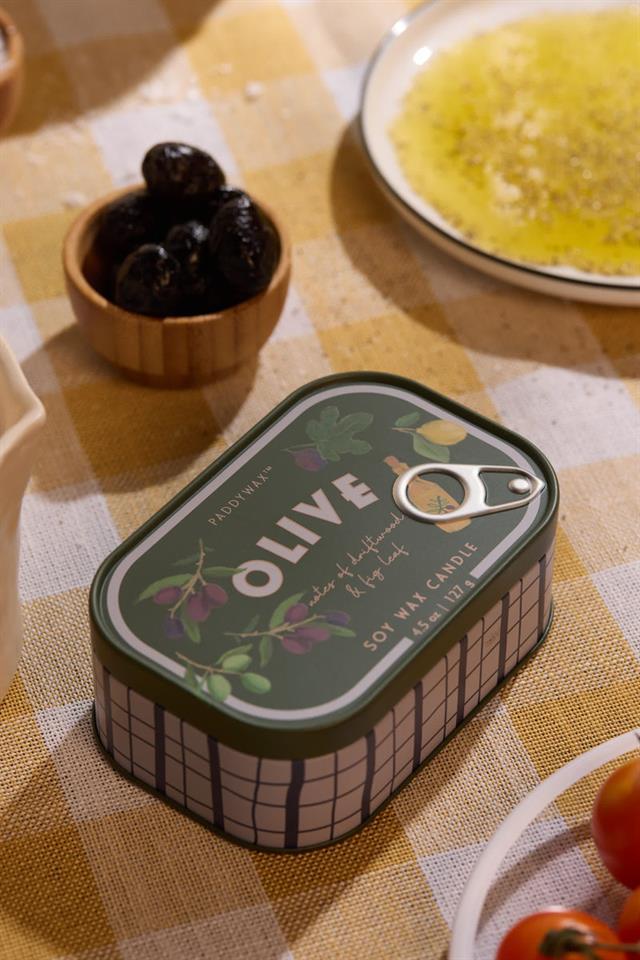 Paddywax-Bistro Olive Printed Tin Candle Fig & Olive127 Gr Mum-Mum-2-Milagron.com