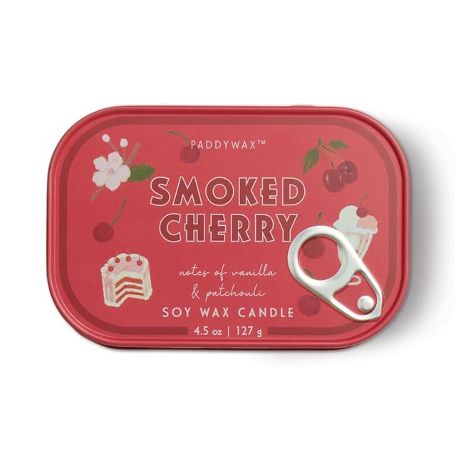 Paddywax Bistro Smoked Cherry Printed Tin Candle - Vanilya & Paçuli 127 Gr Mum
