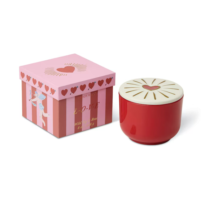 Paddywax Charmed Kutulu Cam Mum Heart Lid/Wild Fig&Rose Red 226 Gr.