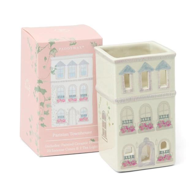 Paddywax-House Cone Incense & Tea Light Holder Tütsülük Parisian Townhouse-Mum-1-Milagron.com