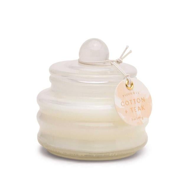 Paddywax-Paddywax Beam Ivory Small Glass Vessel Mum Cotton And Teak 85 Gr.-Mum-1-Milagron.com