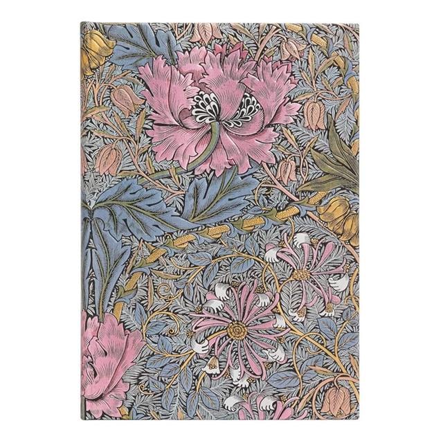 Paperblanks-Morris Pink Honeysuckle Sert Kapak Çizgisiz Defter - 18x23 Cm / 144 Sayfa-Defter-1-Milagron.com
