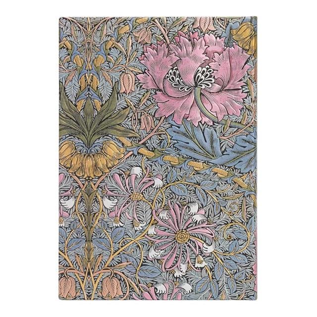 Paperblanks-Morris Pink Honeysuckle Sert Kapak Çizgisiz Defter - 18x23 Cm / 144 Sayfa-Defter-2-Milagron.com
