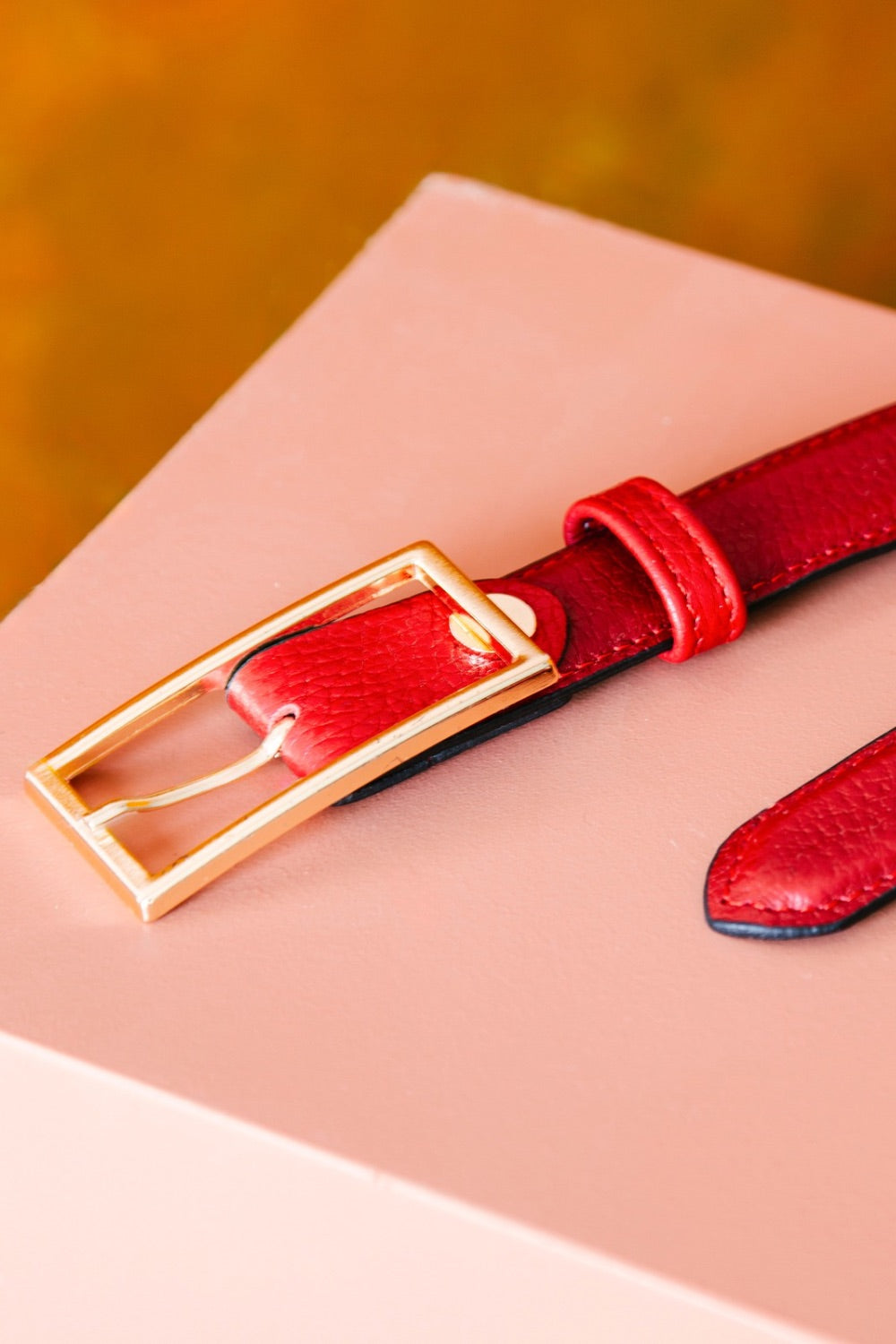 Kırmızı Deri Kemer – 2.5 Cm - 1