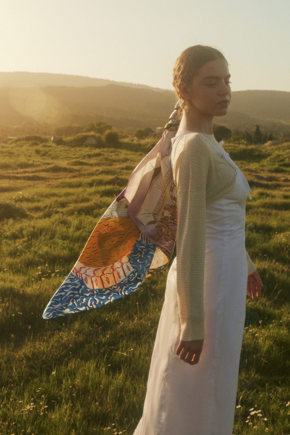 Parrmuse-İpek Fular - Artemis & Aktaion-Şal & Fular-5-Milagron.com