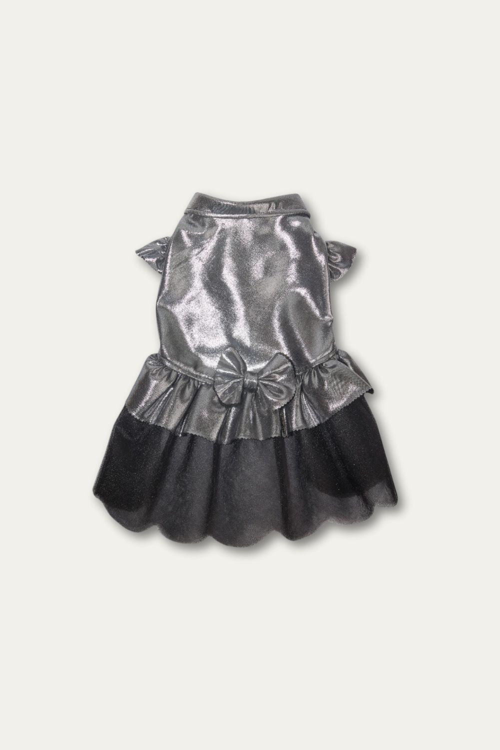 Tül Detaylı Metalik Köpek Elbisesi - 1