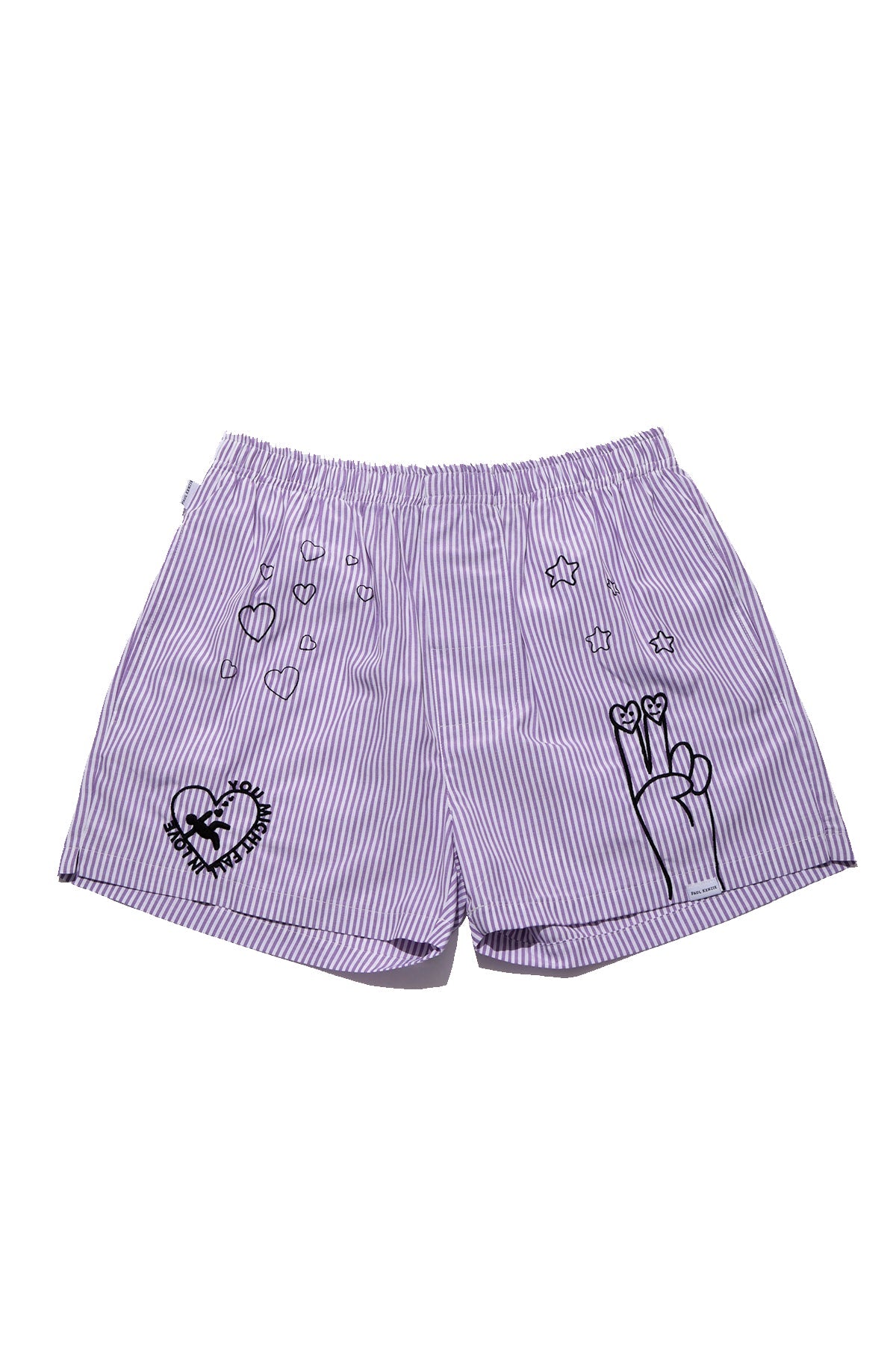 Paul Kenzie-Chill Space Collection Nakışlı Erkek Ev Şort Lilac-Boxer-1-Milagron.com
