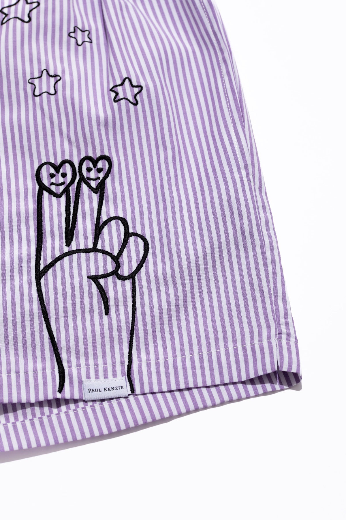 Paul Kenzie-Chill Space Collection Nakışlı Erkek Ev Şort Lilac-Boxer-9-Milagron.com