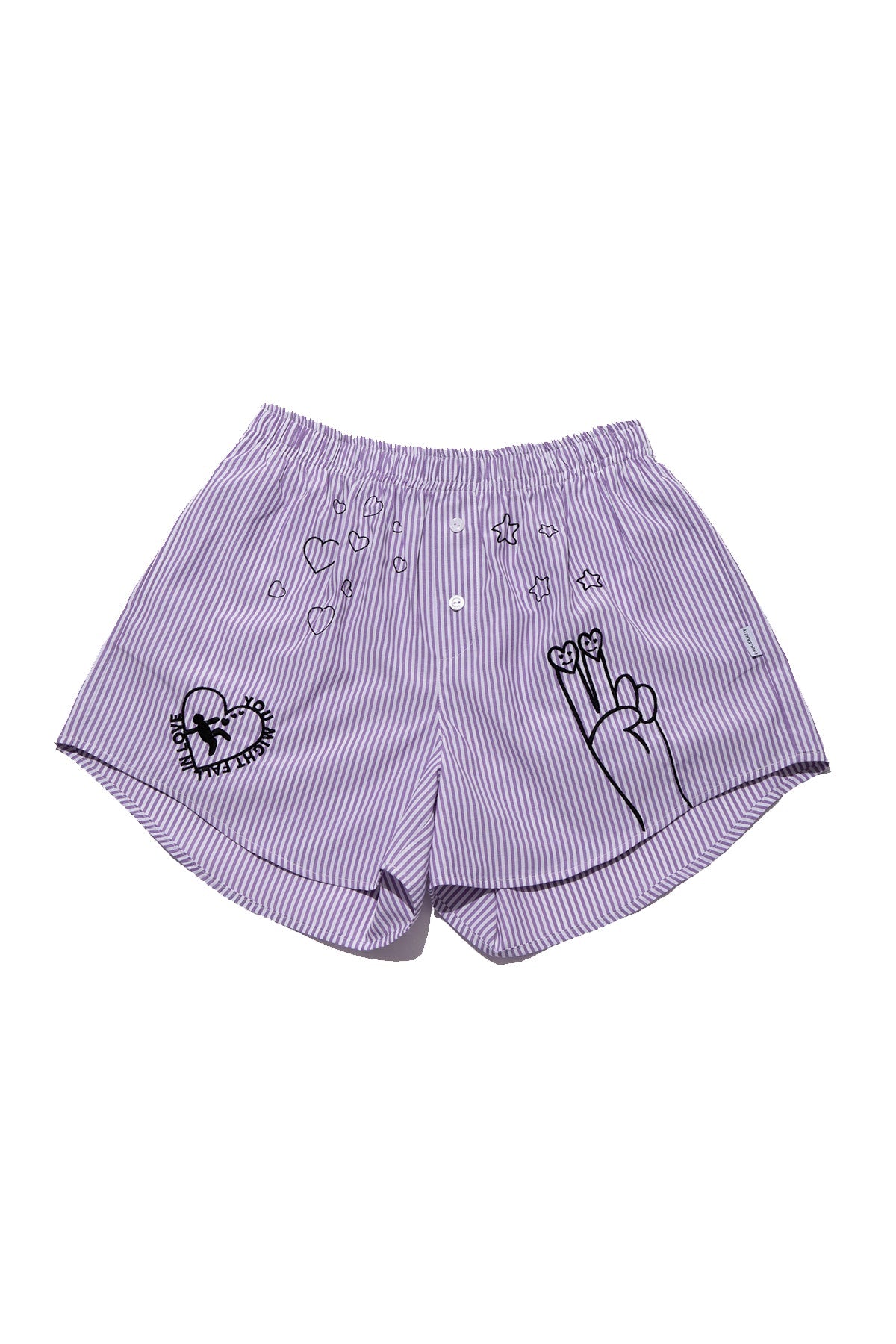 Paul Kenzie-Chill Space Collection Nakışlı Kadın Ev Şort Lilac-Boxer-1-Milagron.com