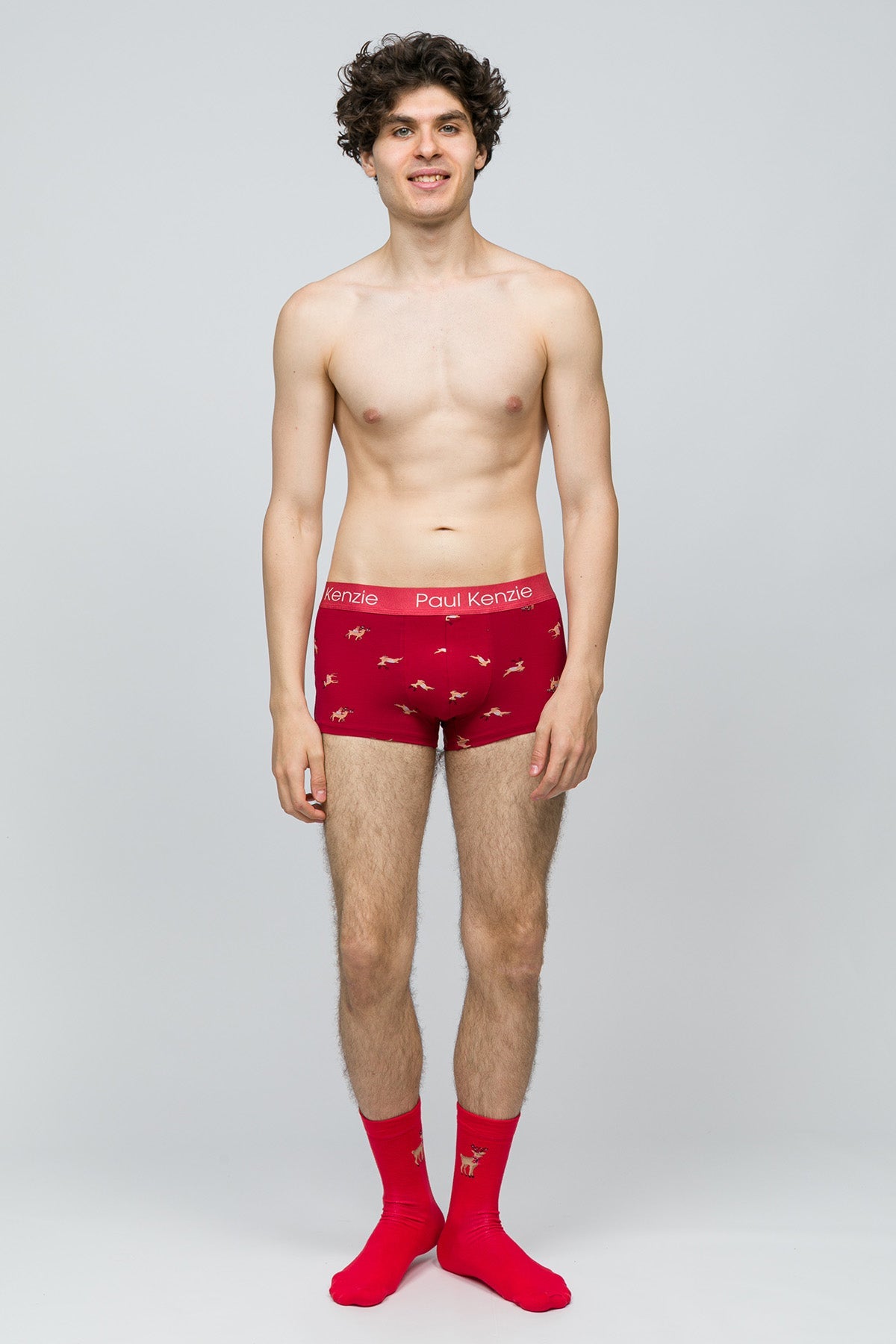 Paul Kenzie-Christmas Collection Erkek Trunk Boxer Reindeer Kisses-3-Milagron.com