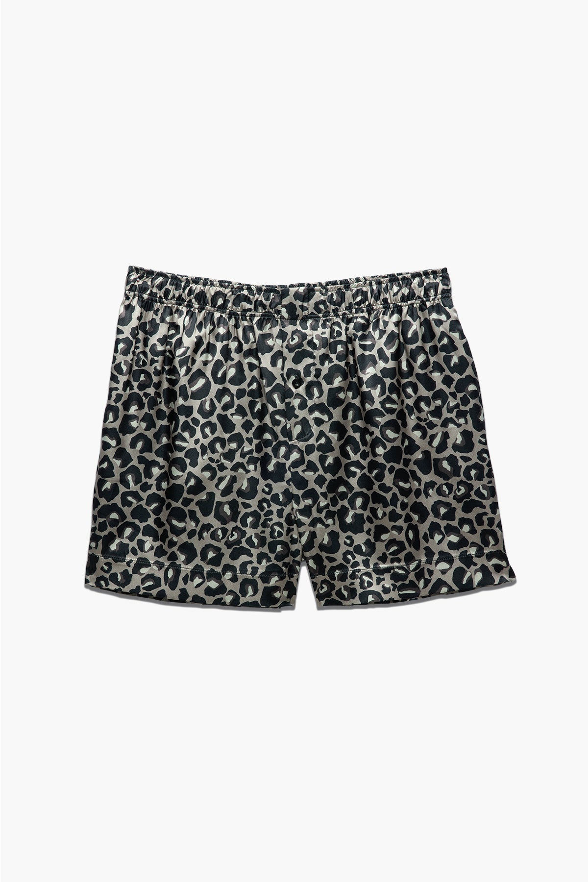 Desenli Erkek Saten Şort - Silky Leopard