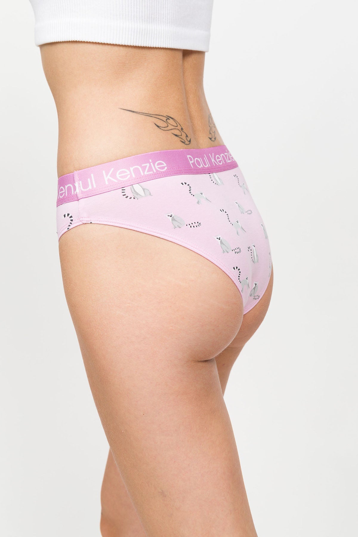 Paul Kenzie-Desenli Kadın Slip Külot – Eco Characters – Lemur-Slip Külot-7-Milagron.com