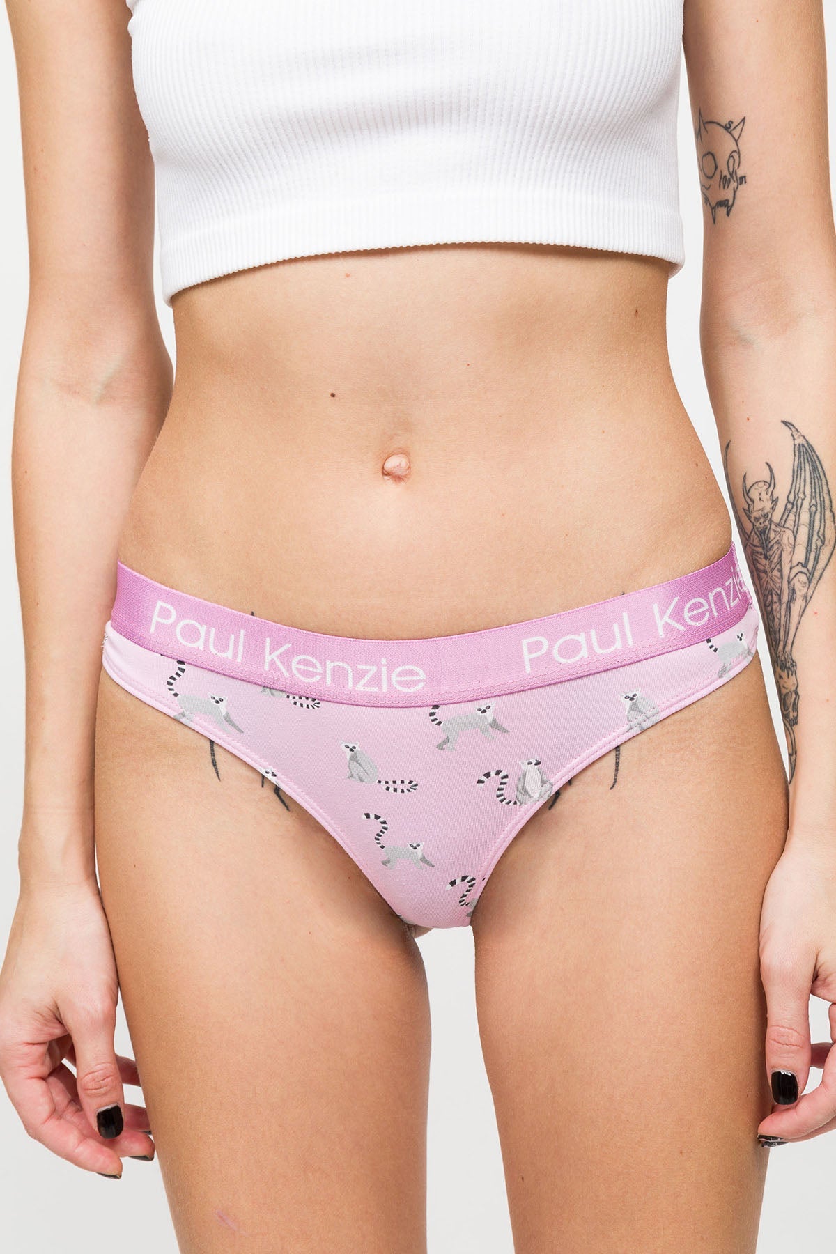 Paul Kenzie-Desenli Kadın String Külot – Eco Characters – Lemur-String-4-Milagron.com