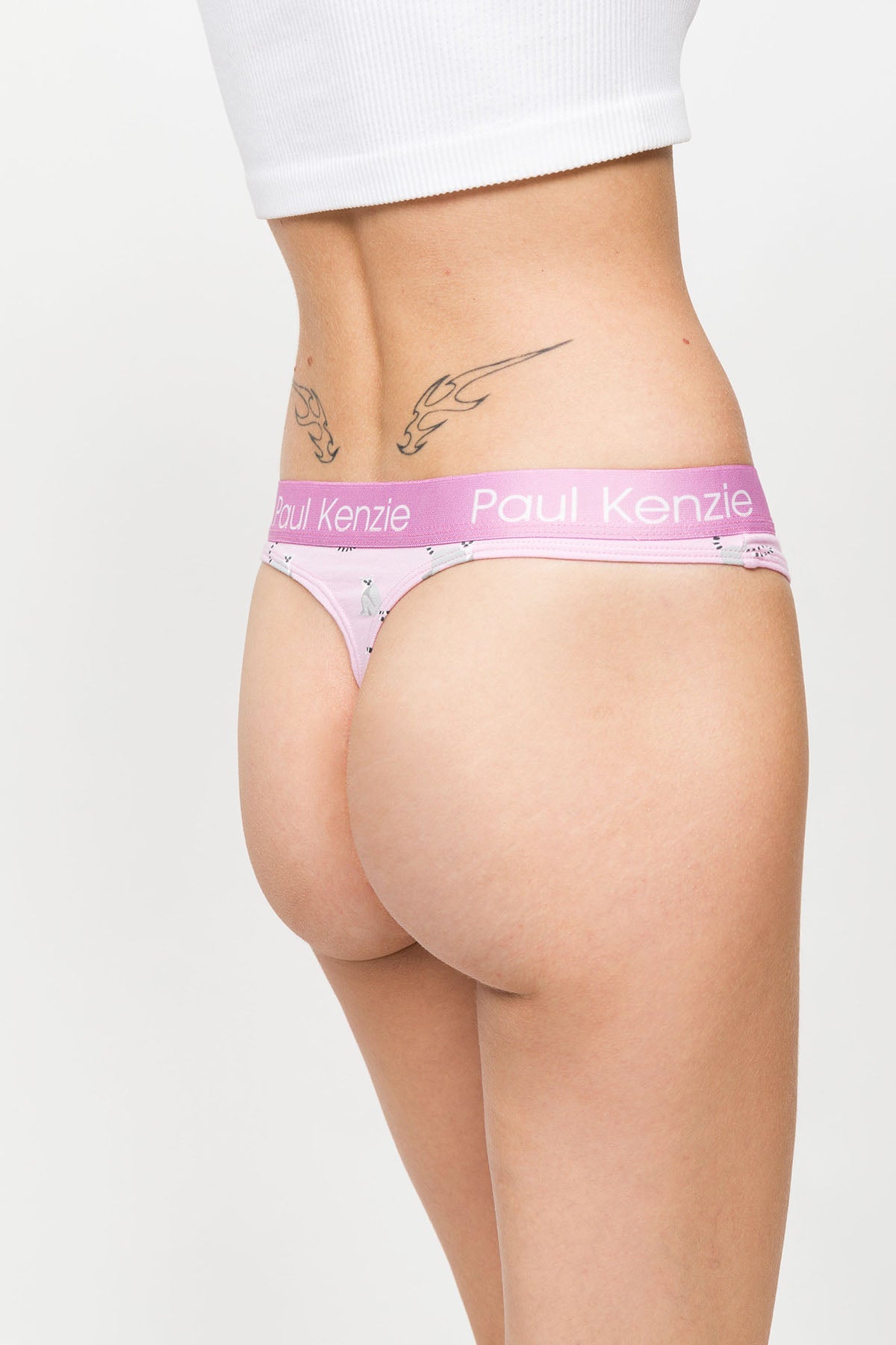 Paul Kenzie-Desenli Kadın String Külot – Eco Characters – Lemur-String-6-Milagron.com