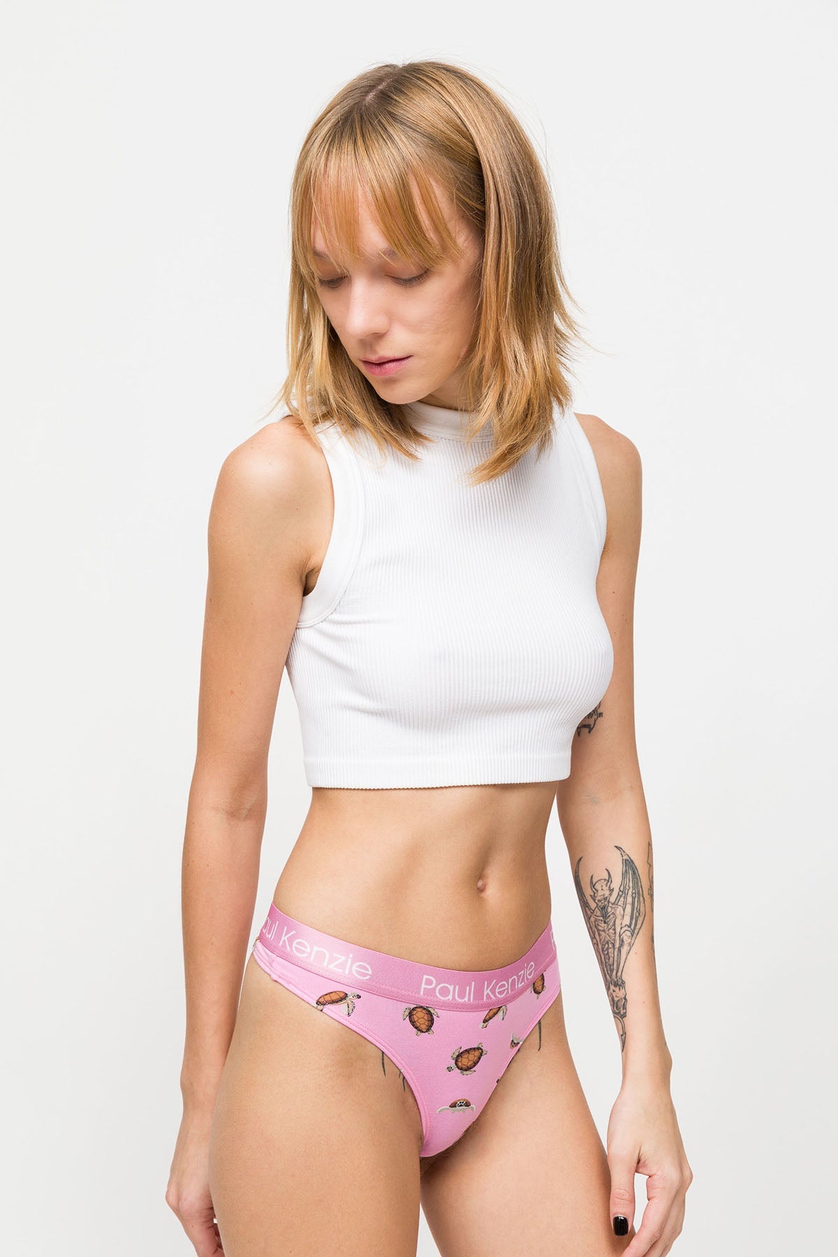 Paul Kenzie-Desenli Kadın String Külot – Eco Characters – Turtley-String-4-Milagron.com