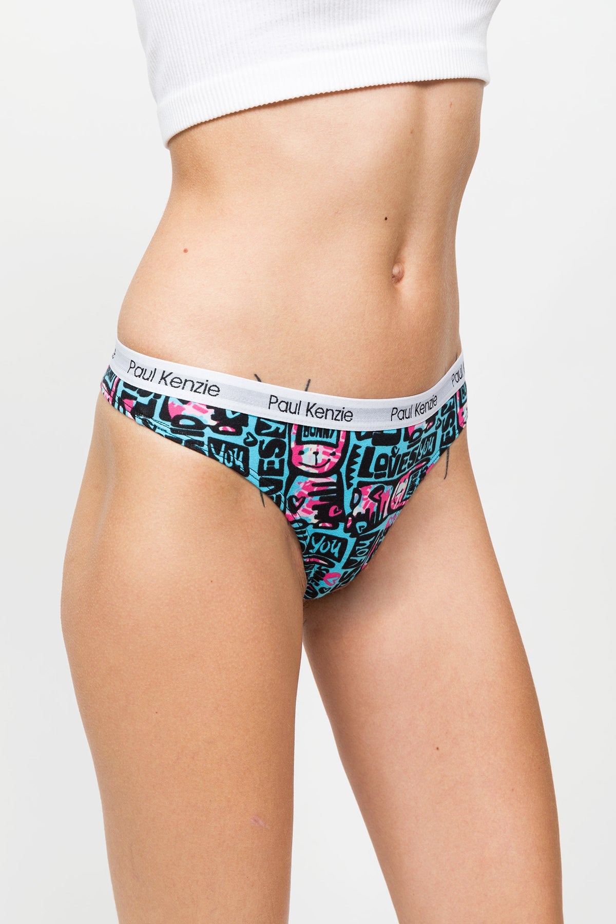 Paul Kenzie-Desenli Kadın String Külot – Unique Effect – Love Bunny-String-6-Milagron.com