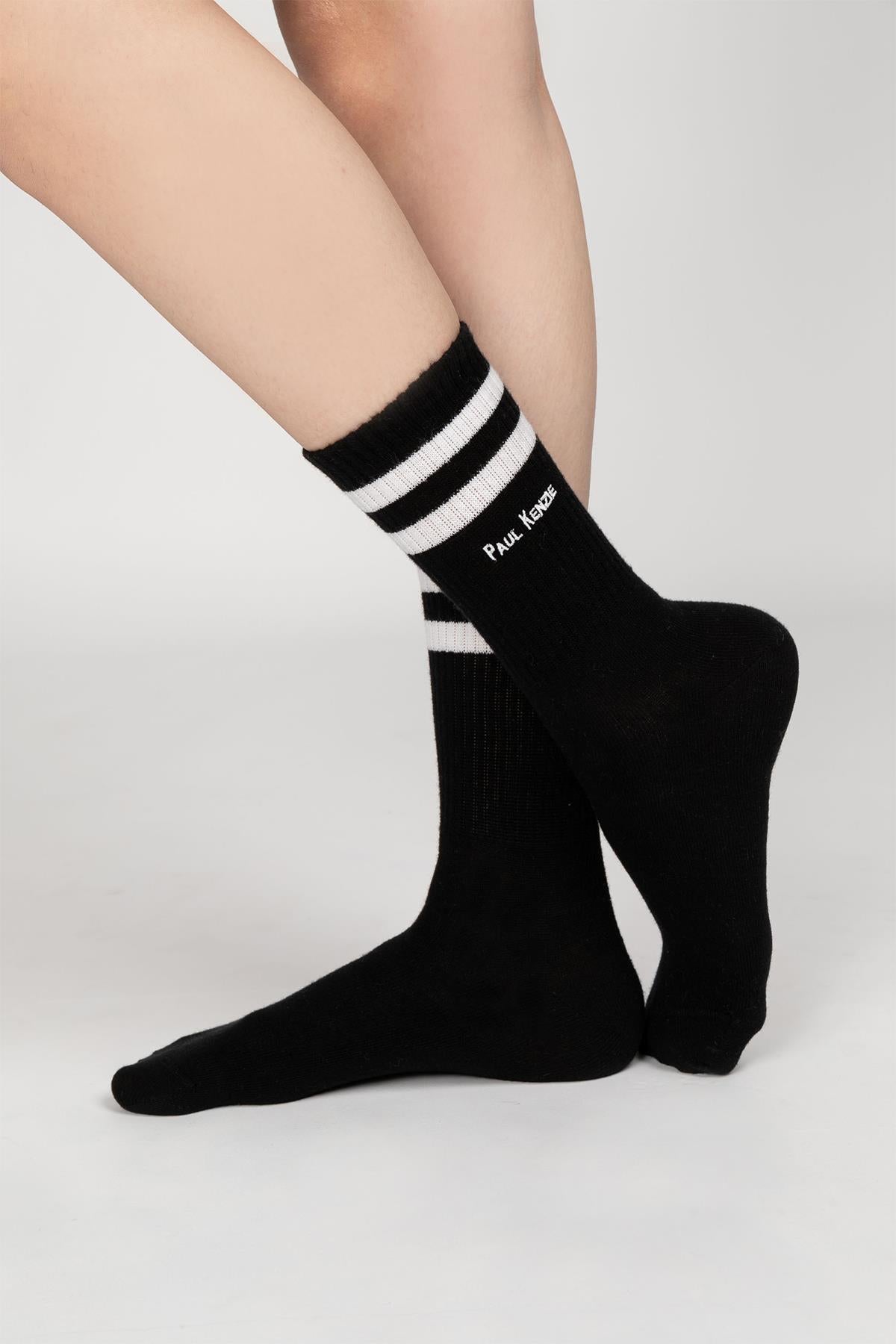 Paul Kenzie-Motley Socks Unisex Nakışlı Uzun Tenis Çorap Shadow-Çorap-4-Milagron.com