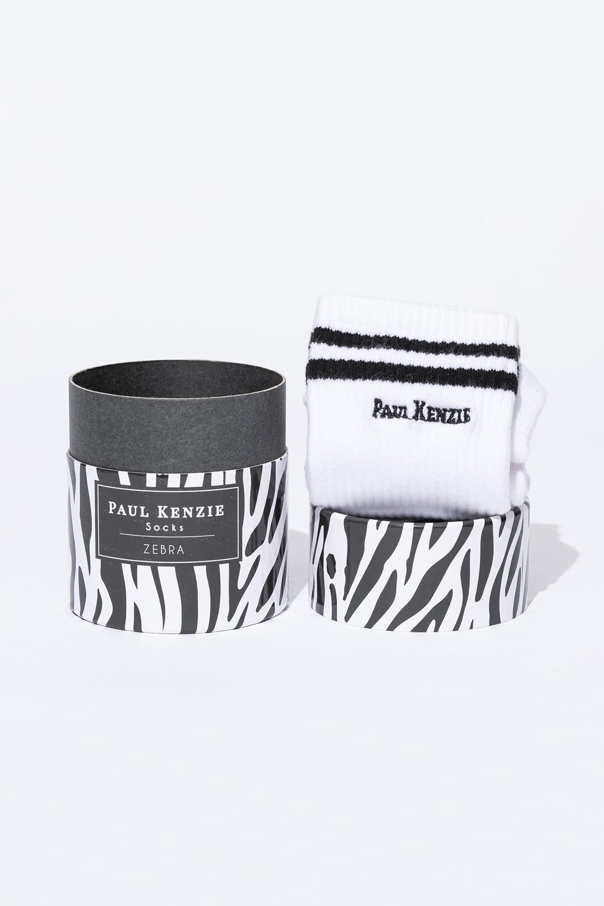 Paul Kenzie-Motley Socks Unisex Nakışlı Uzun Tenis Çorap Zebra-Çorap-1-Milagron.com