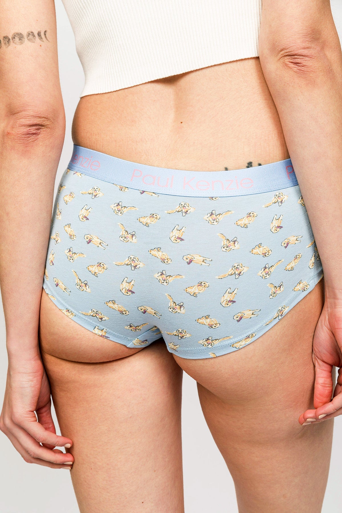 Paul Kenzie-Paul Kenzie X Kurtaran Ev Desenli Kadın Boyshort Külot Poppy-Boyshort Külot-6-Milagron.com