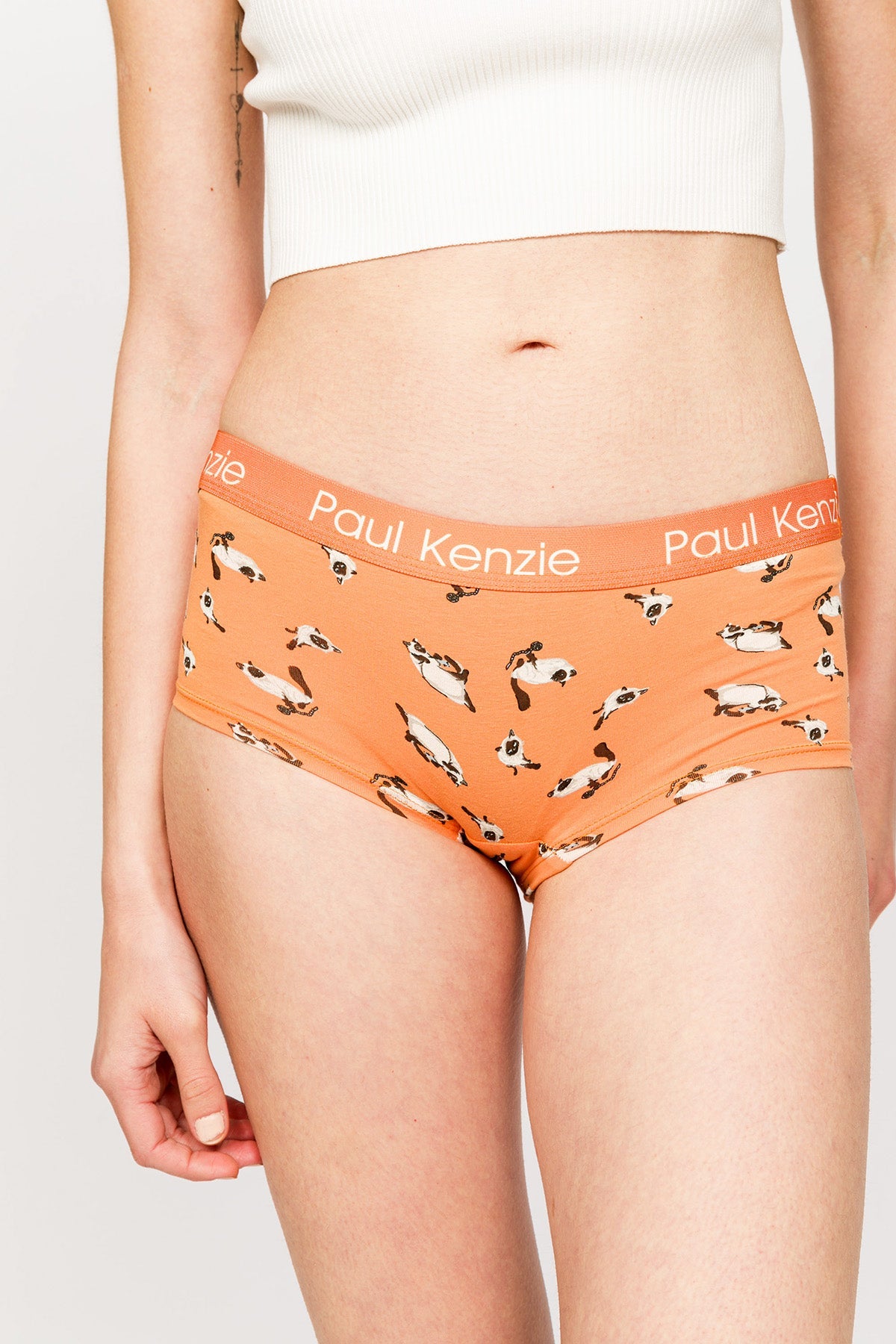 Paul Kenzie-Paul Kenzie X Kurtaran Ev Desenli Kadın Boyshort Külot Siyam-Boyshort Külot-5-Milagron.com