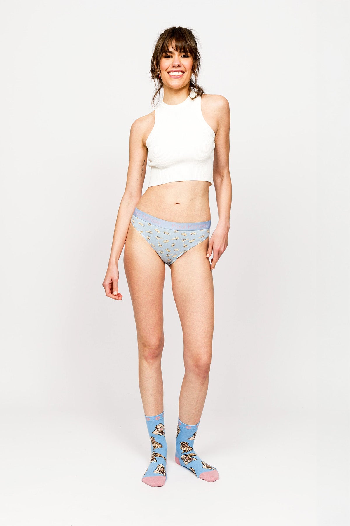 Paul Kenzie-Paul Kenzie X Kurtaran Ev Desenli Kadın Slip Külot Poppy-Slip Külot-3-Milagron.com