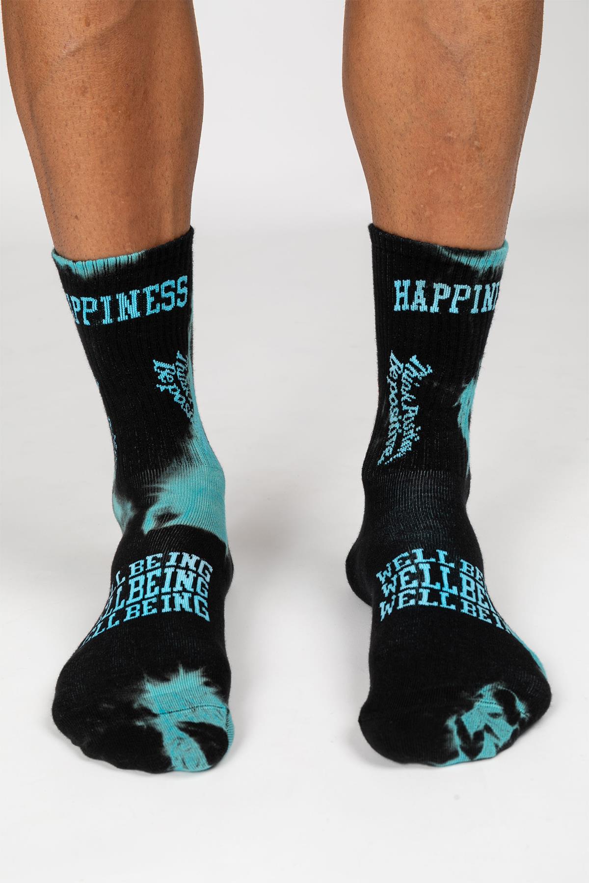 Paul Kenzie-Smile Dye Unisex Batik Desenli Dikişsiz Tenis Çorap Mist-Çorap-3-Milagron.com