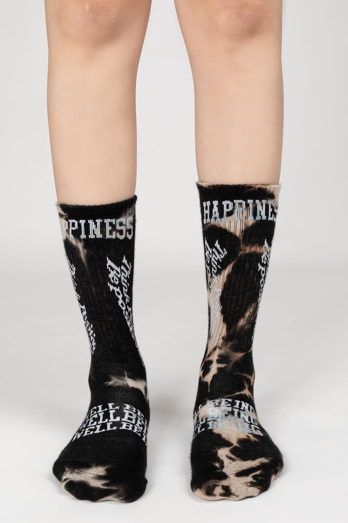 Paul Kenzie-Smile Dye Unisex Batik Desenli Dikişsiz Tenis Çorap Space-Çorap-3-Milagron.com