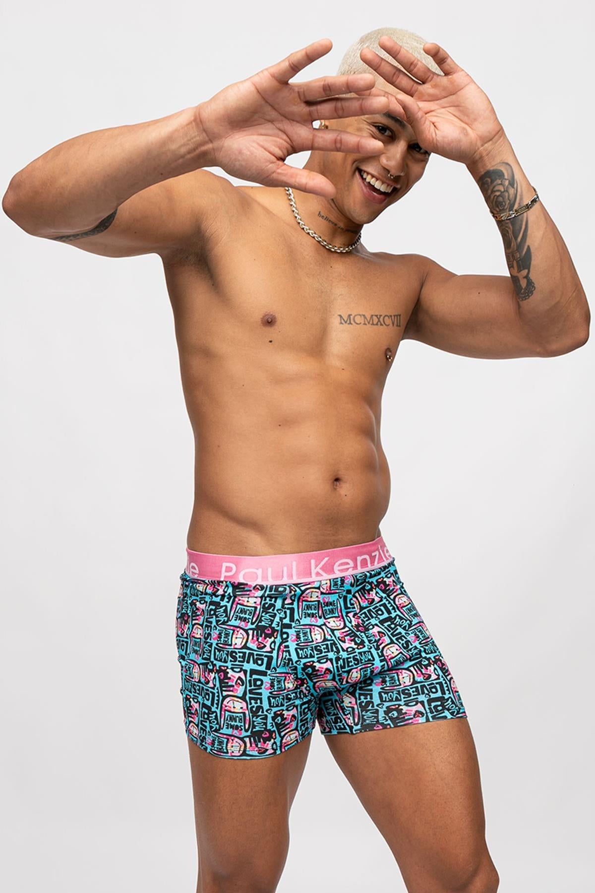 Paul Kenzie-Unique Effect Desenli Erkek Boxer Love Bunny-Boxer-3-Milagron.com