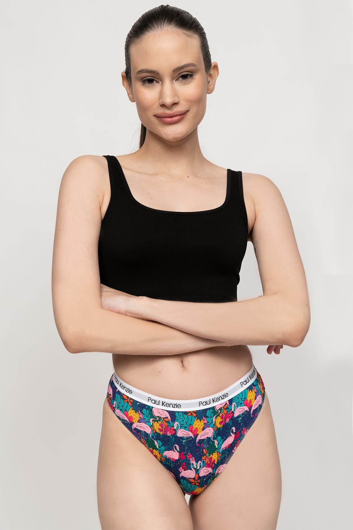 Paul Kenzie-Unique Effect Desenli Kadın Slip Külot Flamingo-Slip Külot-3-Milagron.com