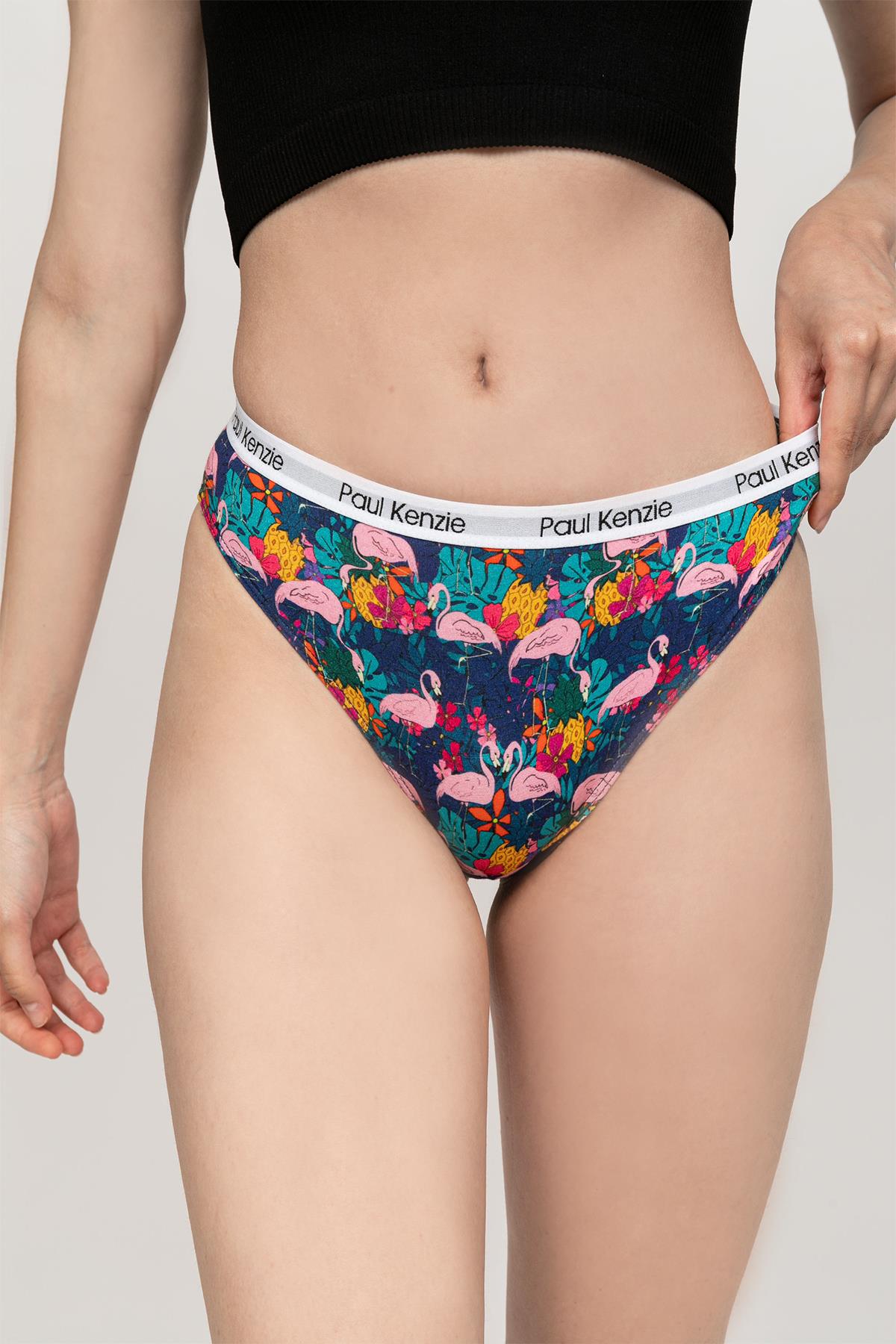 Paul Kenzie-Unique Effect Desenli Kadın Slip Külot Flamingo-Slip Külot-4-Milagron.com