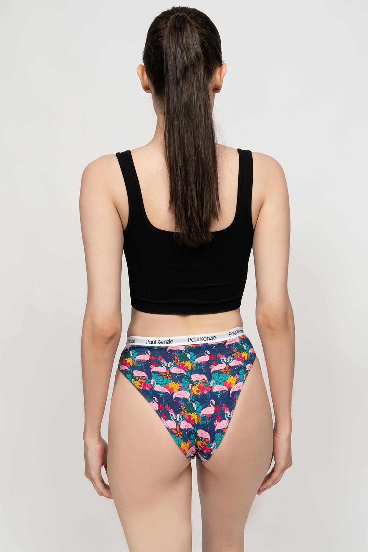 Paul Kenzie-Unique Effect Desenli Kadın Slip Külot Flamingo-Slip Külot-5-Milagron.com