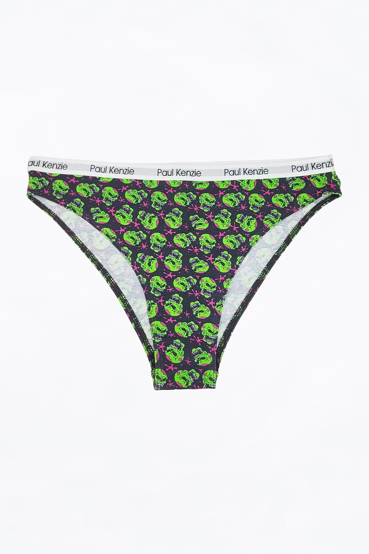 Paul Kenzie-Unique Effect Desenli Kadın Slip Külot Sugar Skull-Slip Külot-1-Milagron.com