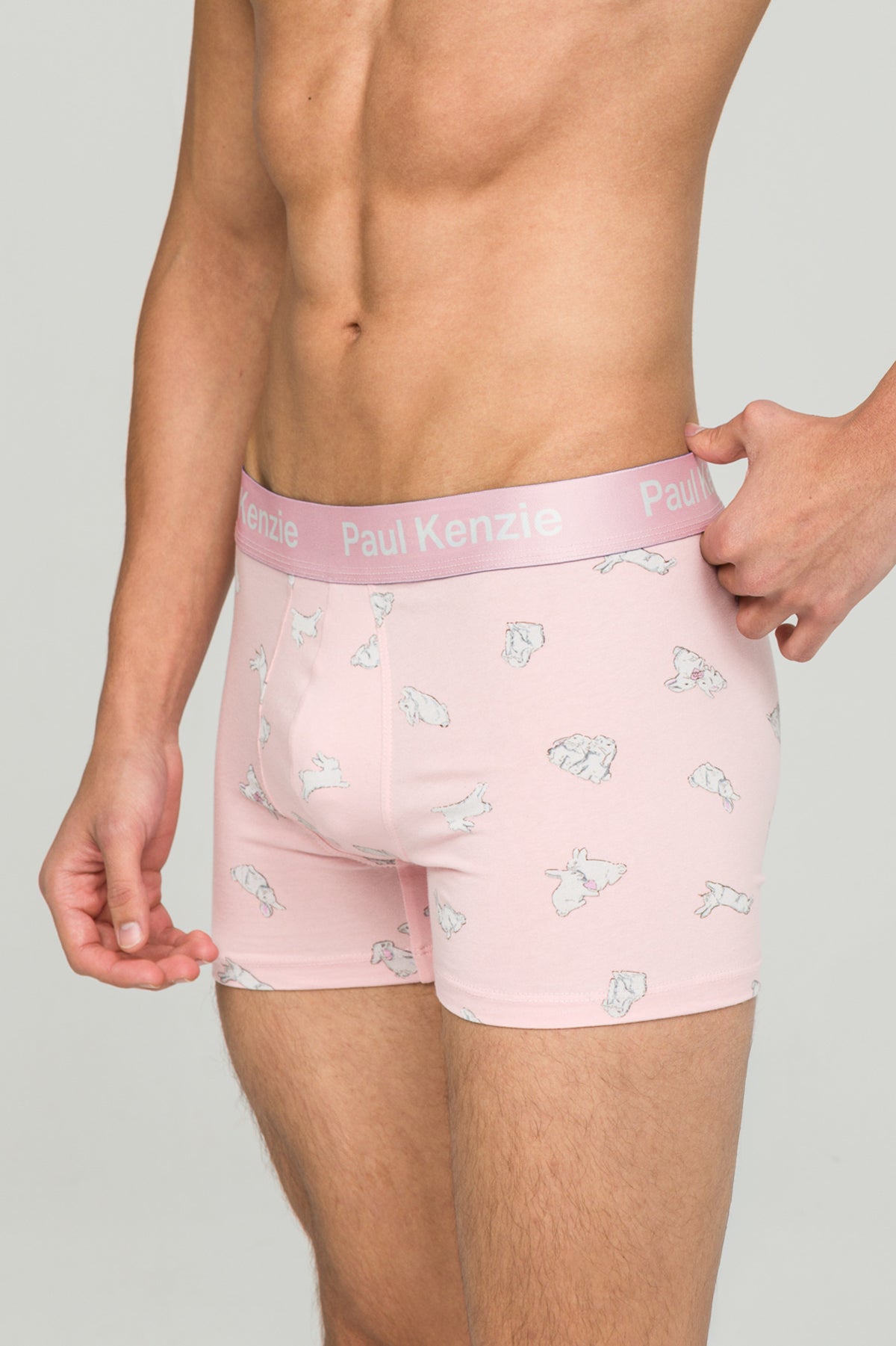 Paul Kenzie X Durex - Desenli Erkek Boxer - White Rabbit