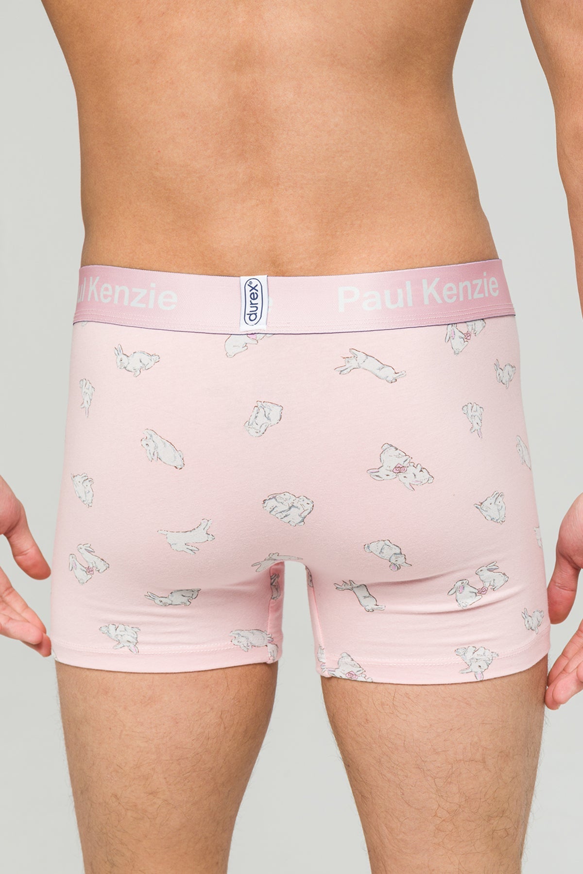 Paul Kenzie X Durex - Desenli Erkek Boxer - White Rabbit