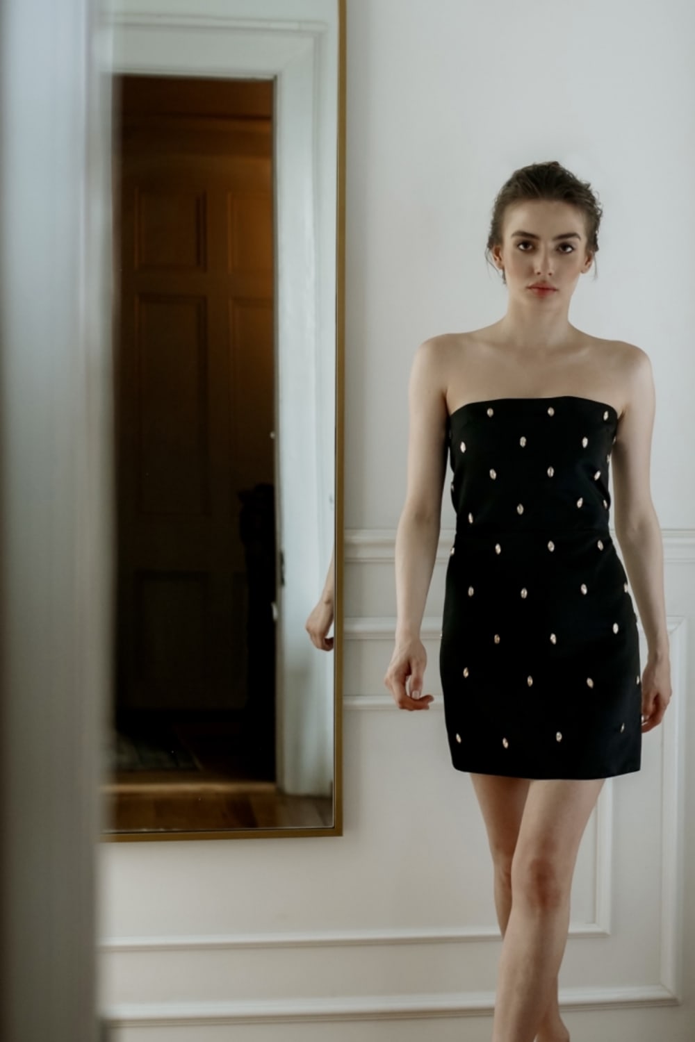 Pelia-Andrew Taş İşlemeli Mini Elbise-Elbise-1-Milagron.com