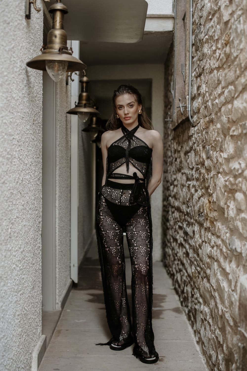 Pelia-Bianca Püsküllü Crop-pantolon Beach Takım-Alt - Üst Takım-1-Milagron.com