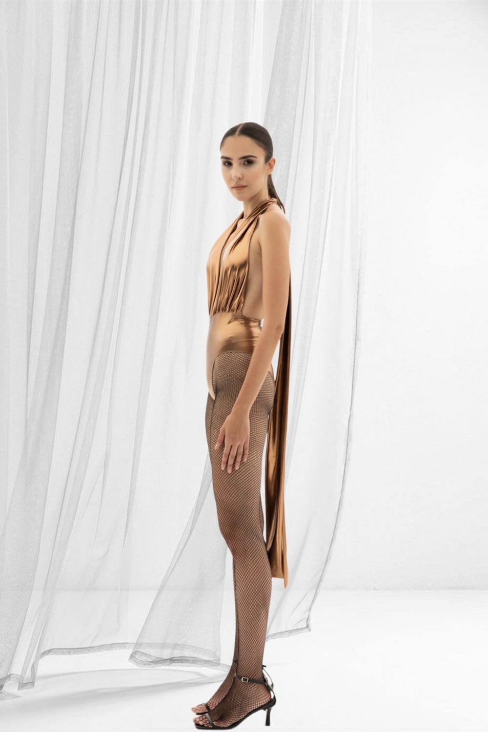 Pelia-Ella Bağlamalı Bronz Top-Top-2-Milagron.com