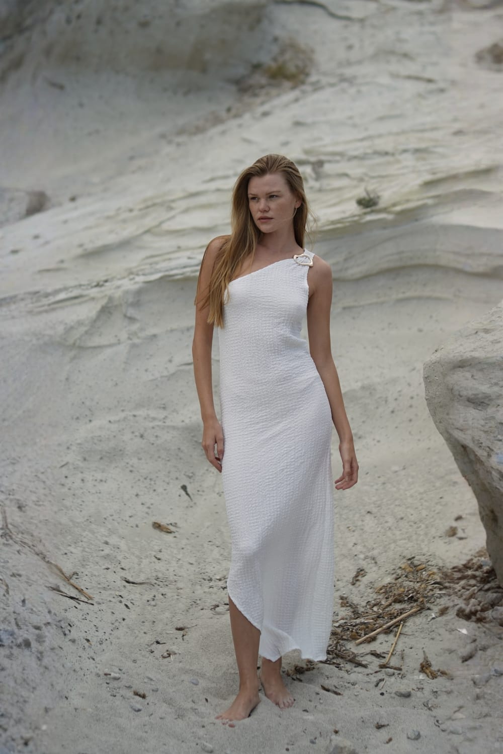 Pelia-Isabel Beyaz Midi Elbise-Elbise-1-Milagron.com