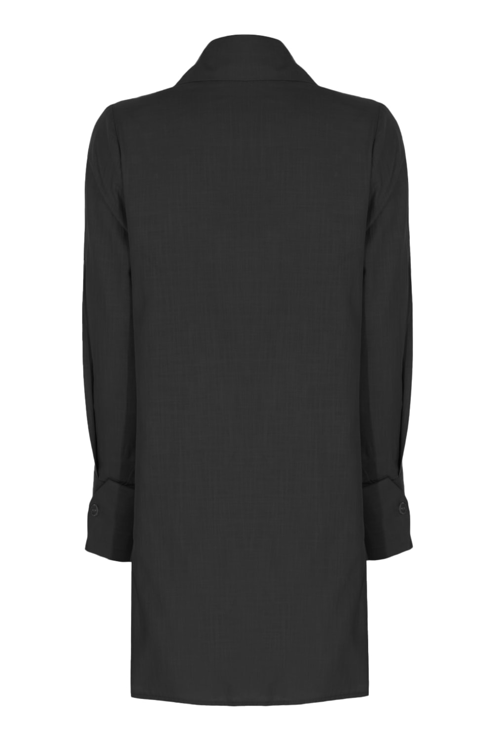 Pelia-Libari Siyah Keten Gömlek Elbise-Elbise-2-Milagron.com