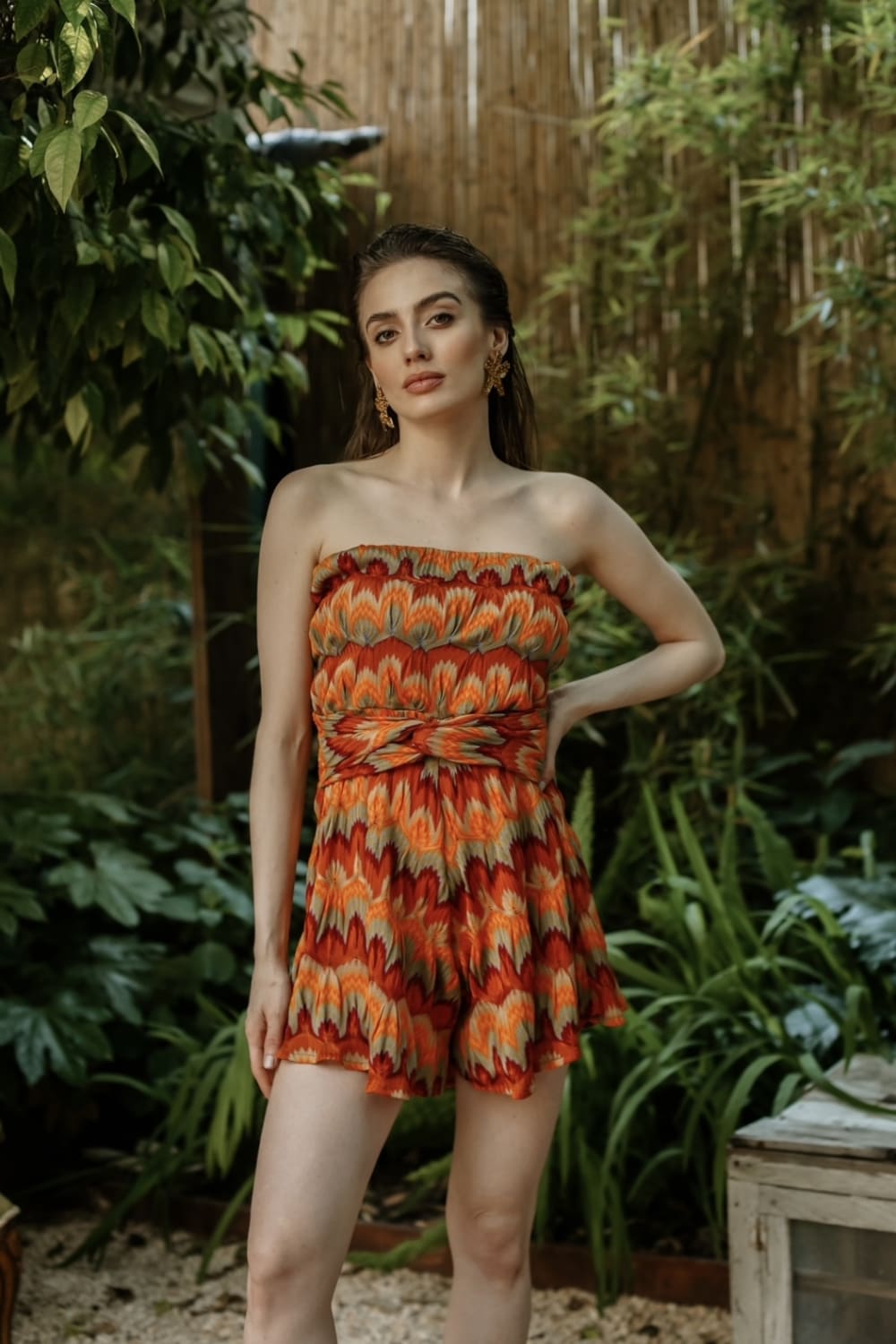 Pelia-Lina Straplez Mini Şort Tulum-Tulum-1-Milagron.com