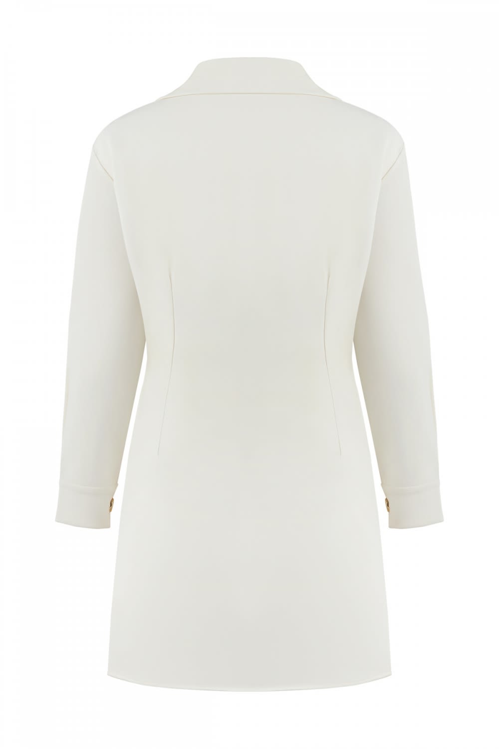 Pelia-Linda Krep Krem Mini Elbise-Elbise-2-Milagron.com