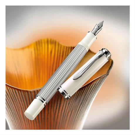 Pelikan Souveran M405 Dolma Kalem Silver White Medium (M) Uç