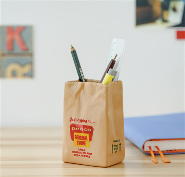Penco-Hightide Penco Brown Bag Pen Stand Seramik Kalemlik-Organizer-1-Milagron.com