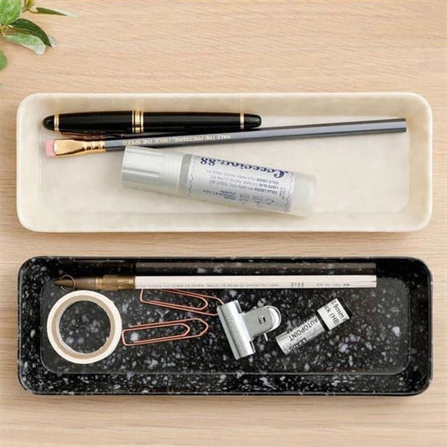 Hightide Penco Marbled Melamin Kalem Tepsisi Black