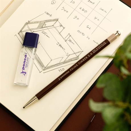 Penco-Penco Prime Timber 2.0 Mm Pencil & Sharpener Set Mekanik Uçlu Kalem Ve Kalemtraş Seti Beyaz-Mekanik Uçlu Kalem-2-Milagron.com