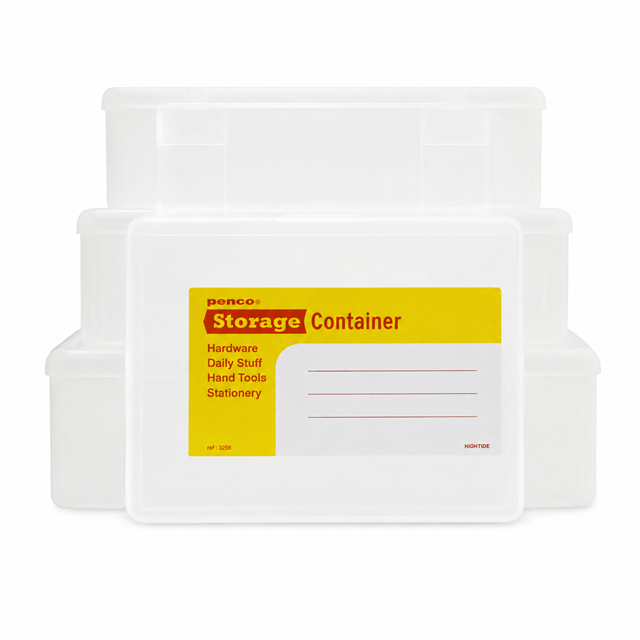Penco Storage Container Plastik 4 In 1 Kalemlik & Kutu Clear Eb013 Cl