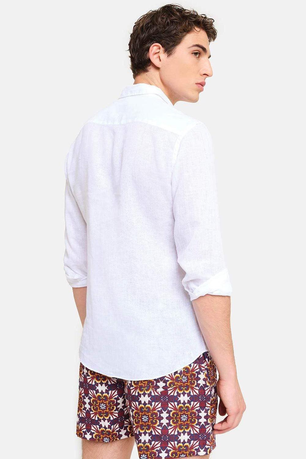 Peninsula-Art Linen Shirt Italian Collar Spiaggia Bianca-Gömlek-2-Milagron.com