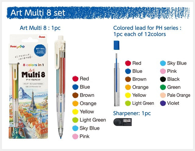 Pentel Arts Multi 8 Set 2.0 Mm Renkli Kalem