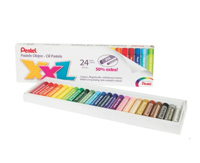Pentel-Pentel Oil Pastels 24'lı Yağlı Pastel Xxl Boya Kalemi Seti-Boya Kalemi-1-Milagron.com